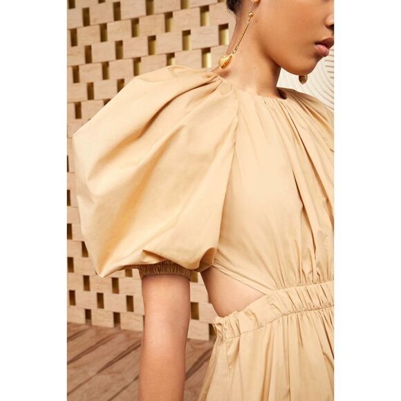 Ulla Johnson Claire puff-sleeve cotton midi dress Cedar US8 - Picture 4 of 9